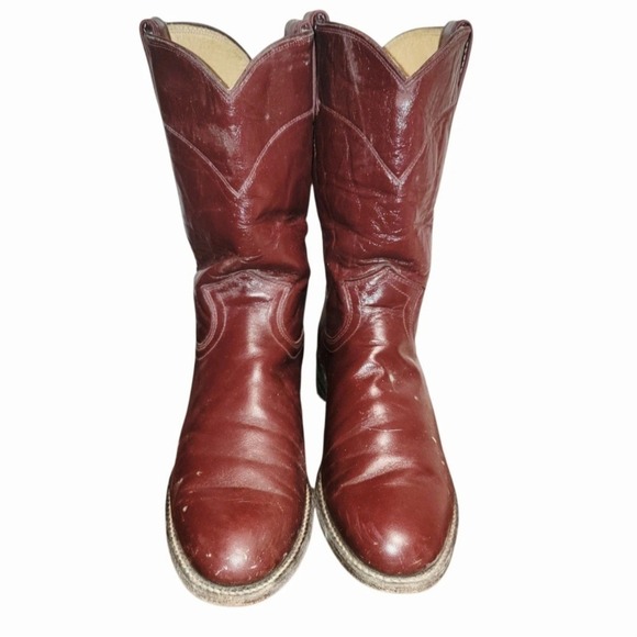 Justin Boots Other - Justin Women's Western Cowboy Boots Size 7B Burgundy Leather USA